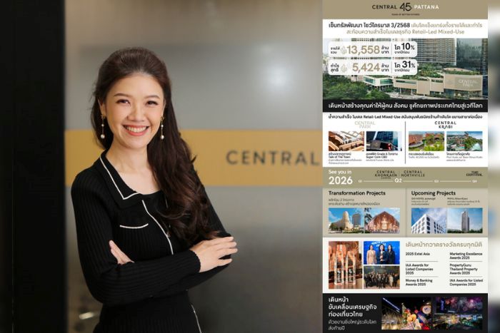 เซ็นทรัลพัฒนา โชว์ไตรมาส 3/2568 เติบโตแข็งแกร่งทั้งรายได้และกำไร สะท้อนความสำเร็จโมเดลธุรกิจ Retail-Led Mixed-Use